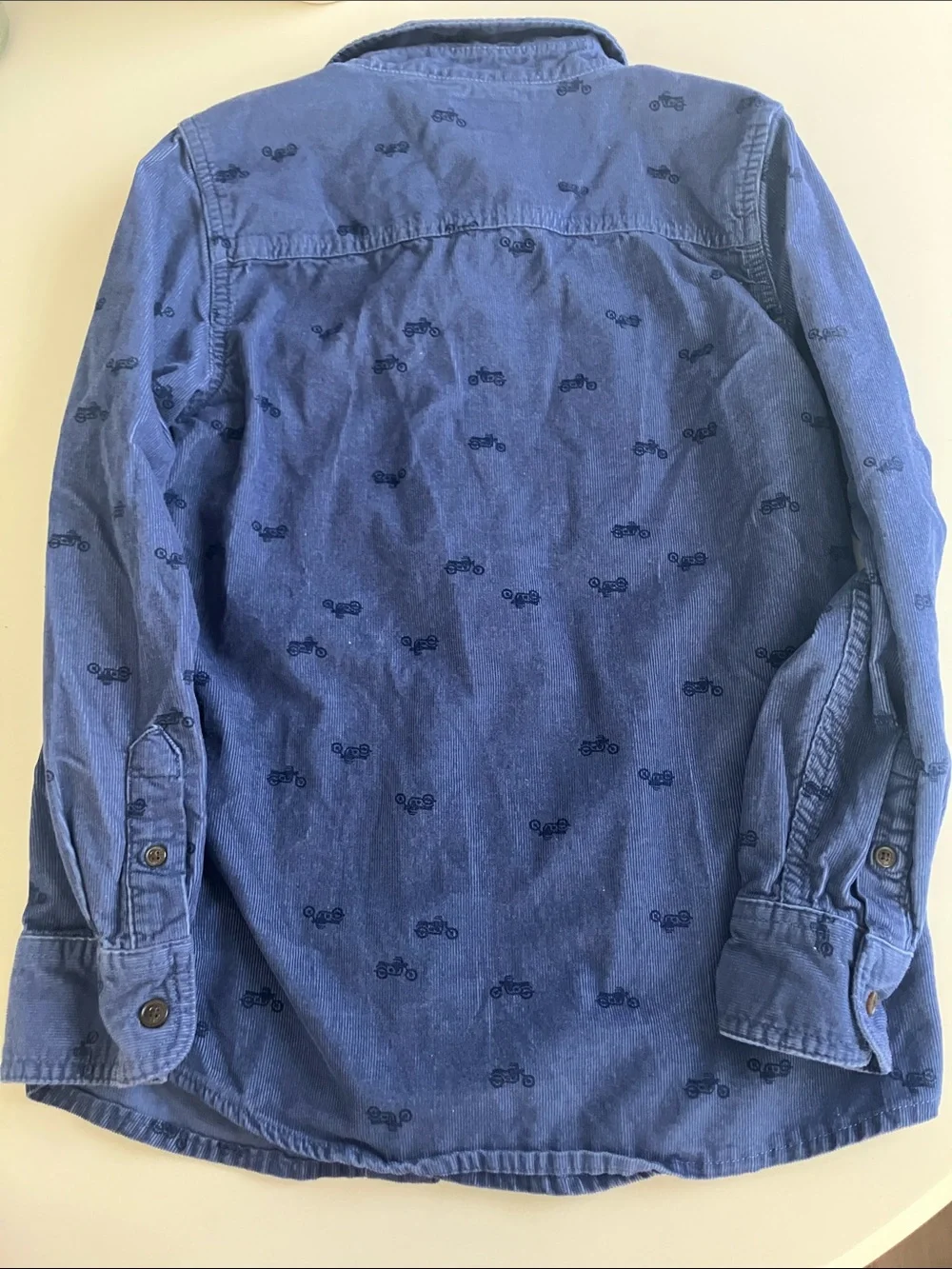 OshKosh B'gosh Indigo Blue Motorcycle-Print Button-Down Shirt